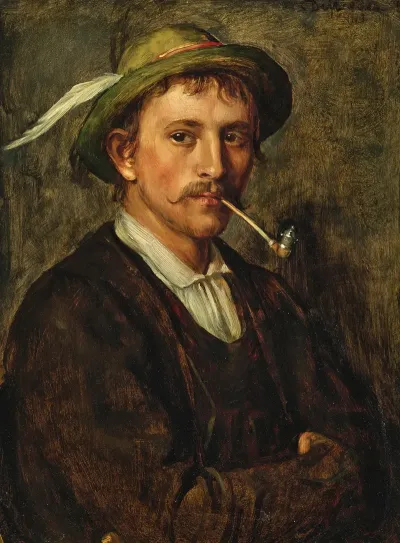 A Peasant Youth With Hat And Pipe