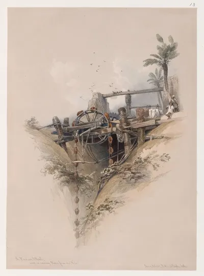 A Persian Wheel Used In Raising Water From The Nile