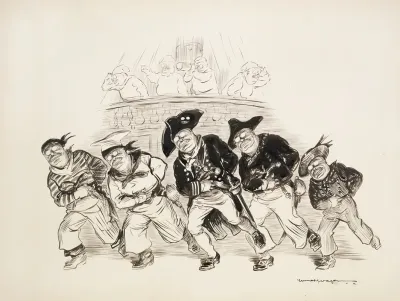 A Pirate Crew With Everyone From Captain To Look Out Looking Like Theodore Roosevelt