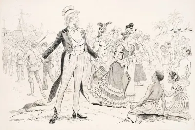 A Pleased Uncle Sam Monitors The Embarkation Of American Troops From The Philippines At The End Of The Spanish American War