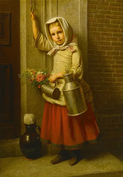 A Portrait Of A Young Girl With A Pail