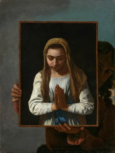 A Portrait Of The Artist Presenting The Virgin In Prayer