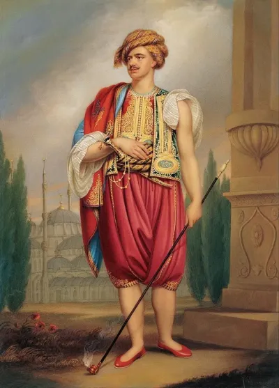 A Portrait Of Thomas Hope In Turkish Costume