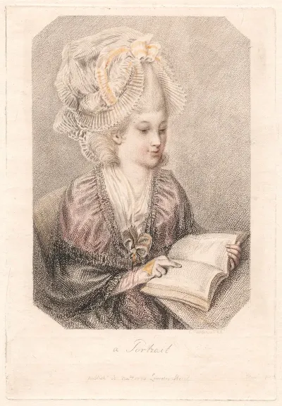 A Portrait Young Woman Reading A Book