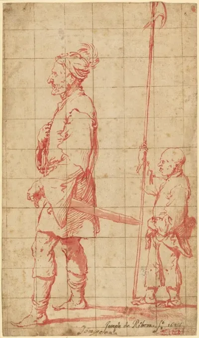 A Potentate Accompanied By His Halberd Bearer