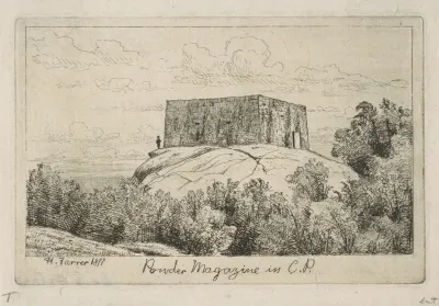 A Powder Magazine In Central Park From Scenes Of Old New York