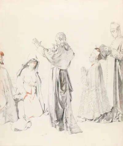 A Priest Blessing A Couple Study For The Western Wedding