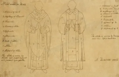 A Priest Vested For Mass A Deacon Vested