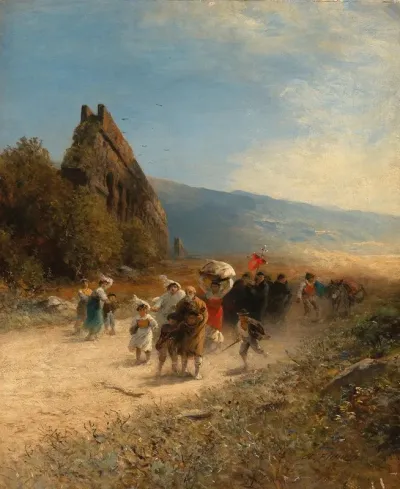 A Procession In The Roman Campagna