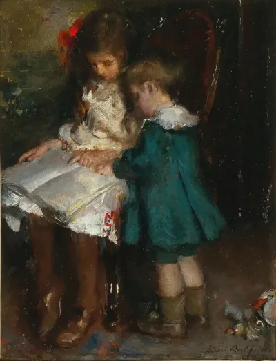 A Reading Lesson Two Siblings