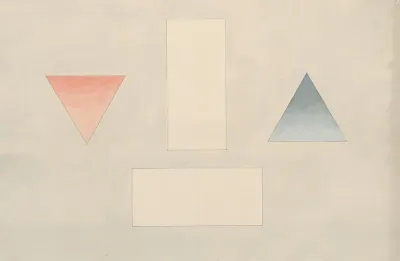 A Red Triangle Pointing Downwards A Blue Triangle Pointung Upwards And Two Floating Rectangles