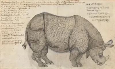 A Rhinoceros In The Pashwas Menagerie At Poona