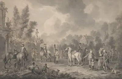 A Riding School With A Visiting Family