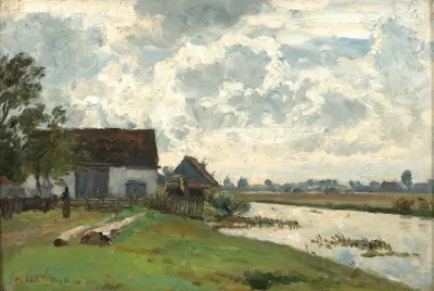 A River Landscape In Votting