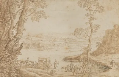 A River Landscape With The Baptism Of The Eunuch