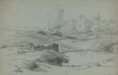 A Rocky Meadow By A River
