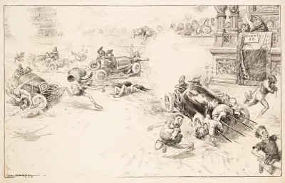 A Roman Gladiator Match Where Cars Are Used As Weapons To Chase Men On Foot