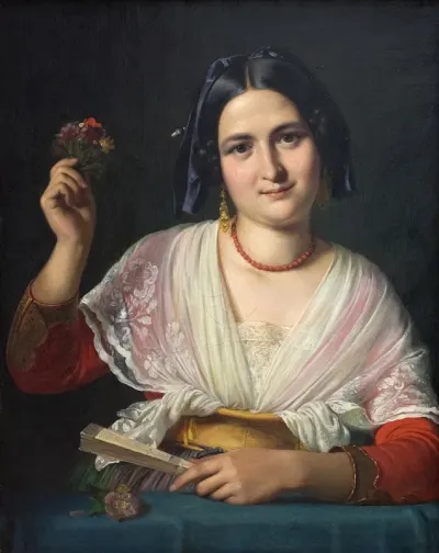A Roman Woman In Fancy Dress