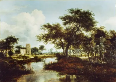 A Ruin On The Bank Of A River