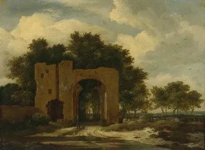 A Ruined Castle Gateway Possibly The Archway Of Huis Ter Kleef