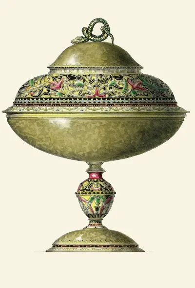A Russian Vase Enriched With Enamel