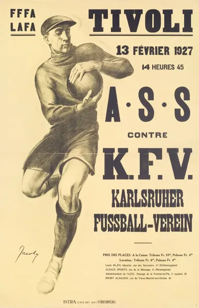 A S S Contre K F V Karlsruhe 13 Fevrier 1927 Tivoli Strasbourg