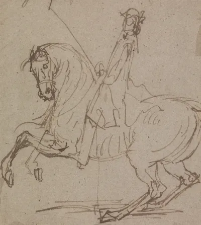 A Saddled Horse Facing Left