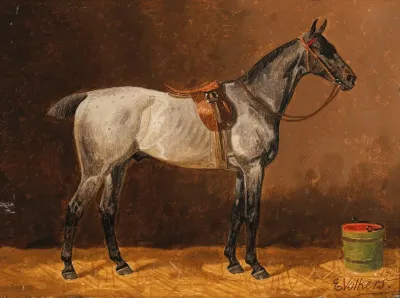 A Saddled Horse In A Stable