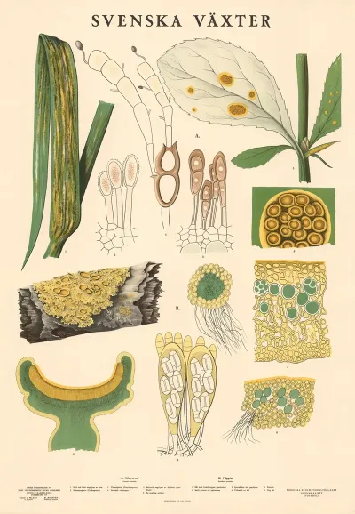 A Sadesrost Puccinia Graminis B Vagglav Xanthoria Parietina