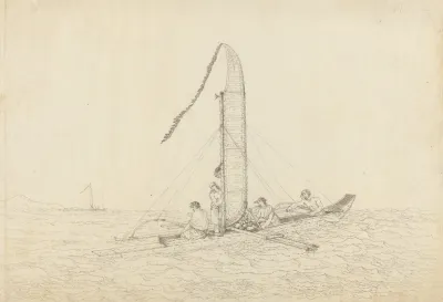 A Sailing Canoe Of Otaheite