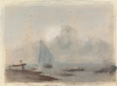 A Sailing Ship Near Shore