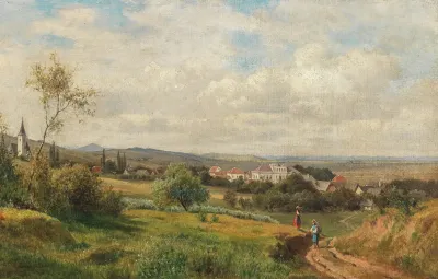 A Scene In Tulbing With Tulbing Castle Formerly Monchshof Seitenstetten Abbey