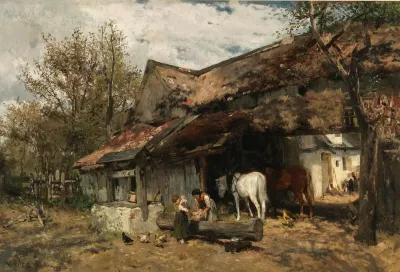 A Scene Of Daily Life In A Farmyard