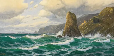 A Seascape With Steamer On The Horizon