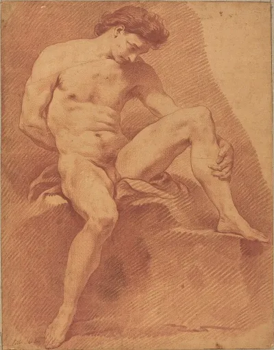 A Seated Male Nude