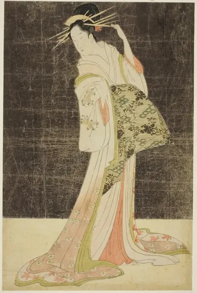 A Selection Of Beauty From The Pleasure Quarters Seiro Bijin Awase Courtesans Hired For The New Years Holidays Takigawa Of The Ogiya