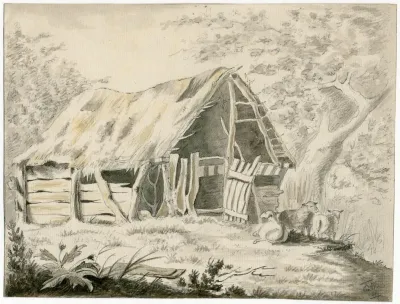 A Sheepfold Among Trees