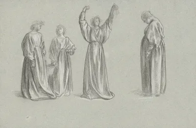 A Sheet Of Studies For Romola Monna Brigidas Conversion