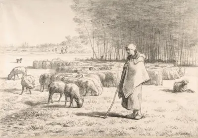 A Shepherdess With Her Flock 2
