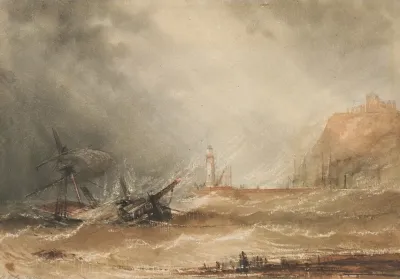 A Ship Off Whitby In A Storm