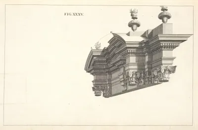 A Side View Of The Composite Cornice In Perspective