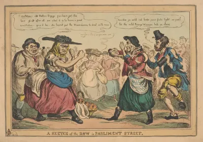 A Sketch Of The Row In Parliament Street