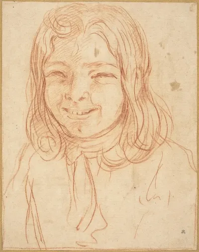 A Smiling Boy With Flowing Hair