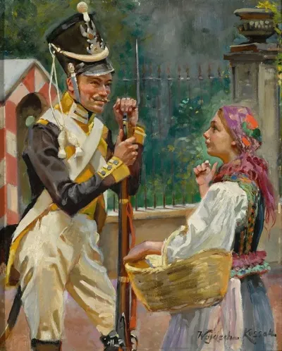 A Soldier And A Girl In Front Of The Belvedere
