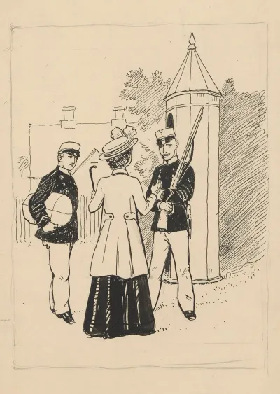 A Soldier And His Fiancee Are Stopped By A Soldier On Guard Duty