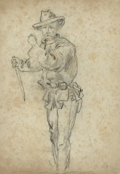 A Soldier With A Knife