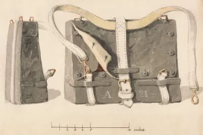 A Soldiers Knapsack Two Studies Side And Front View