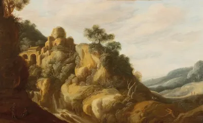 A Southern Landscape With Ruins