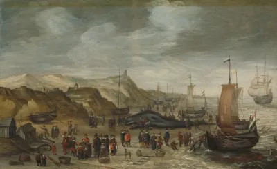 A Sperm Whale Washed Up On The Beach At Noordwijk 28 December 1614