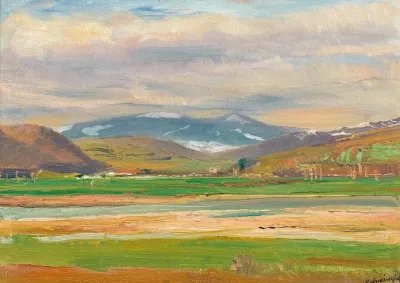 A Spring Landscape At The Foot Of The Tatras
